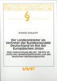 Anette Greulich: Der Landesminister als Vertreter der Bundesrepublik Deutschland im Rat der europäischen Union