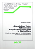Peter Löhnert: Shareholder Value – Reflexion der Adaptionsmöglichkeiten in Deutschland